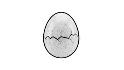 3D Cracked Egg with Spatter Texture on transparent background