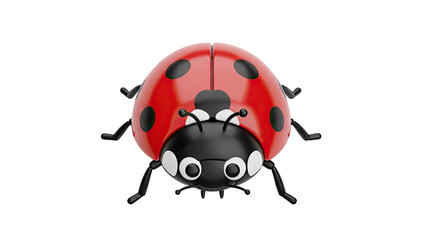 3D Cute 3D Ladybug Character Illustration on transparent background