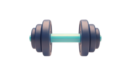 3D Dumbbell on transparent background