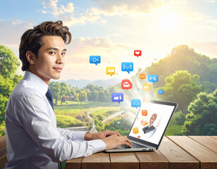 businessman with laptop