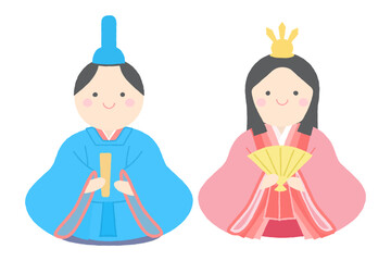 かわいいひな人形のイラスト