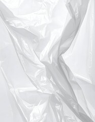 Obraz premium Abstract close-up of translucent, crumpled white plastic