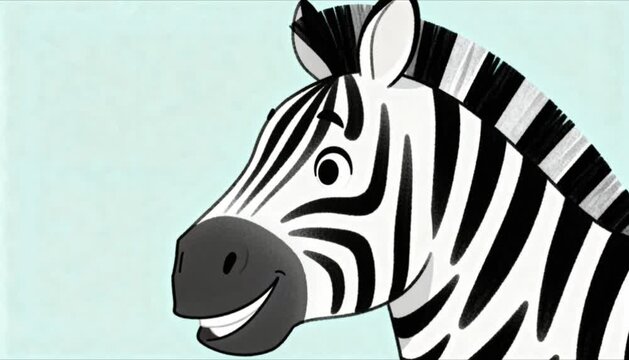 friendly stylized zebra character minimal details soft outlines plain background perfect for international zebra day