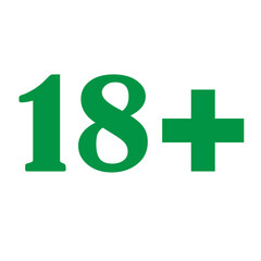 Obraz premium 18+ age plus icon vector