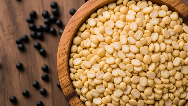 Raw Split Urad Dal Beans &mdash; Clean Food Ingredient Image