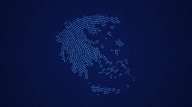 Greece Digital Map with Dotted Flicker and Scale Reveal Animation
