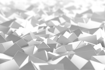 Abstract geometric landscape with white 3d triangles and polygons .3d render