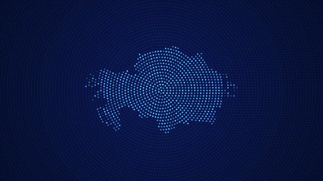 Kazakhstan Digital Map with Dotted Flicker and Scale Reveal Animation