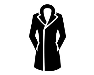 simple coat icon, winter clothing icon, vector illustration
