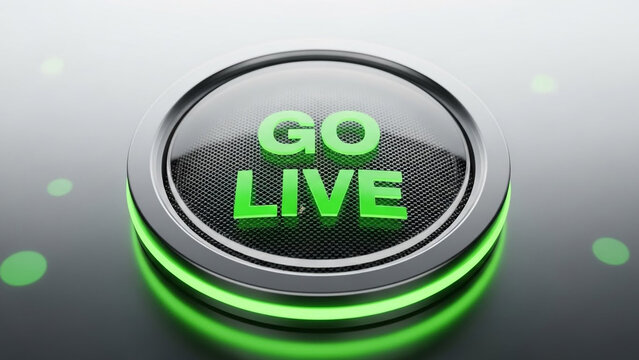 Glowing green GO LIVE button for launching online projects