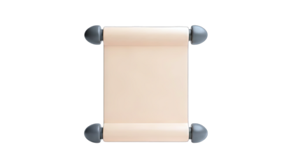 Scroll with gray knobs on white background