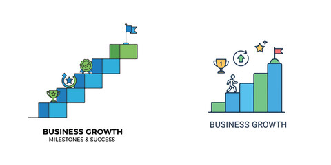 Fototapeta premium Business Minimal Graphics. Vector, minimalist, illustration, icon set.