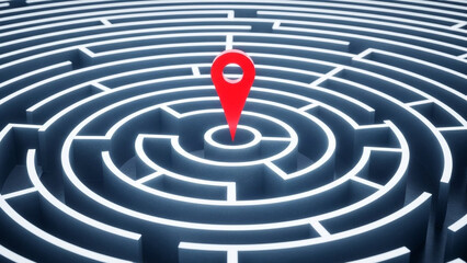 Navigating through a complex maze to a pinpointed destination