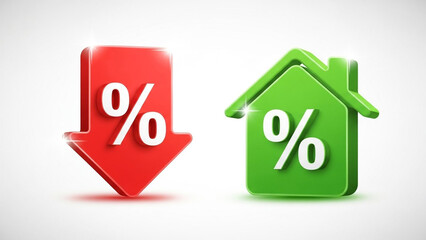 Dynamic percentage icons for business and finance concepts