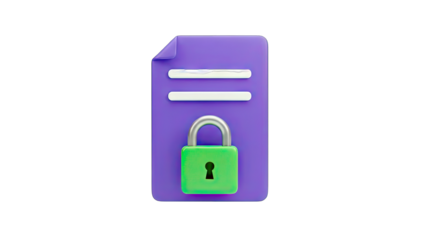 Secured Document with Padlock - Data Protection Concept