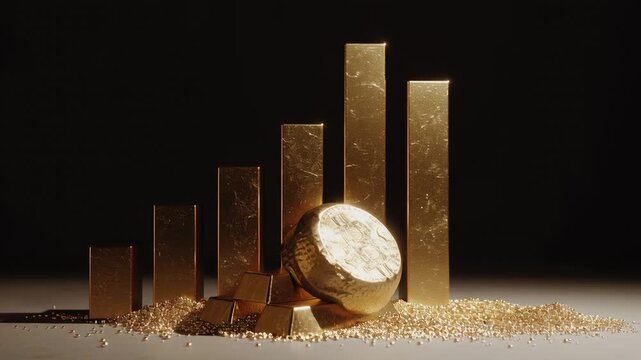 Physical asset stability symbolized by gold, simple composition focusing on touchable gold material, modern finance editorial look, tangible asset gold