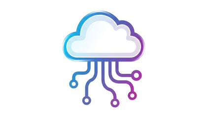 Cloud computing network technology concept with gradient circuit connections