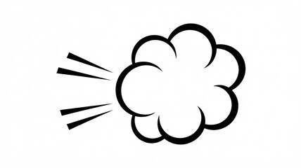 Stunning cartoon explosion cloud with dynamic motion lines