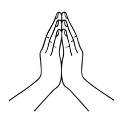 Dibujo sencillo con líneas de manos en oración © teracreonte