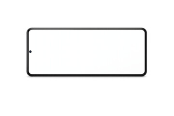 A blank smartphone screen mockup isolated on a transparent background.
