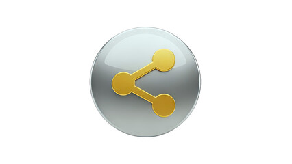 Share Icon on Glossy Button - Social Media Concept