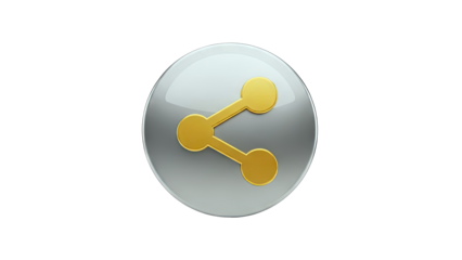 Share Icon on Glossy Button - Social Media Concept