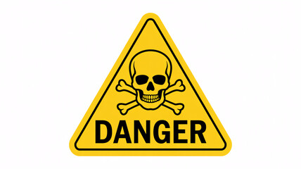 Obraz premium Warning sign with skull and crossbones indicating danger