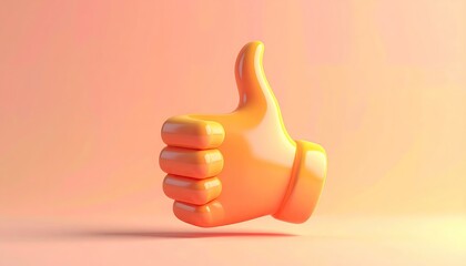 3D render of a hand giving a thumbs-up against a gradient background