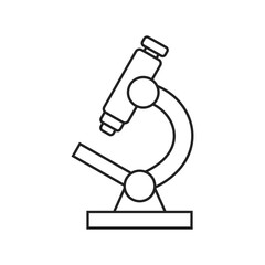 Microscope icon in flat style. Laboratory analysis vector illustration on isolated background. Biological research sign business concept.