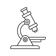 Microscope icon in flat style. Laboratory analysis vector illustration on isolated background. Biological research sign business concept.