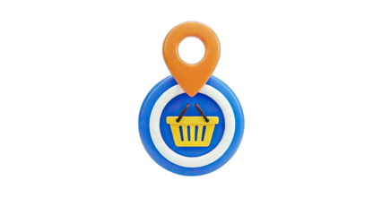 Shopping Location Icon - 3D Render on White