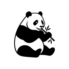 Cute cartoon baby panda bear illustration featuring a happy smile and holding bamboo in a fun vector art style for wildlife and nature themes