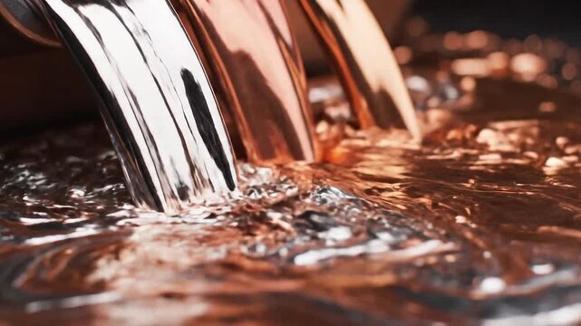 Blend of metallic colors: silver, copper, and bronze.