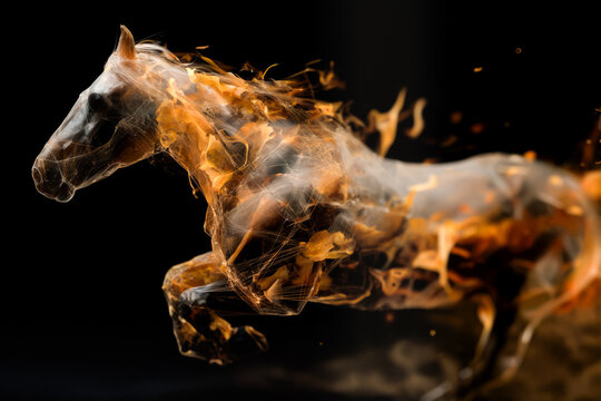 concept for The 2026 Chinese animal of the Year, thw year of the Horse, specifically the Yang Fire Horse