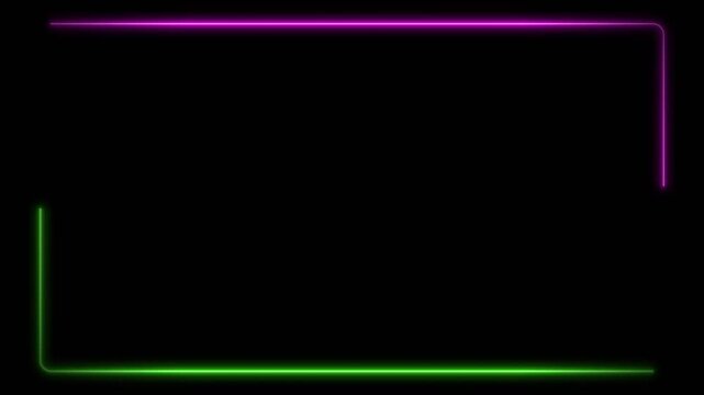 Neon Purple Green Gradient Streamer Facecam Border Overlay with Seamless Glowing Light Animation (4K)