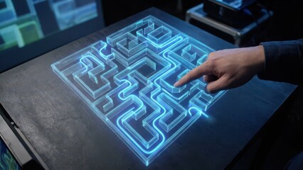 Finger Tracing Digital Maze. Ai generation