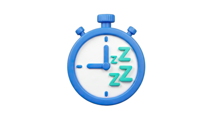 Sleep Time: Stopwatch with Zzz's on White Background