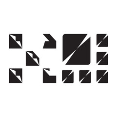 Naklejka premium Square With Diagonal Corner Void Icon.