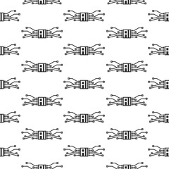 AI Processor seamless pattern isolated on white background
