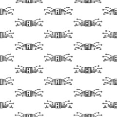 AI Processor seamless pattern isolated on white background