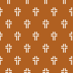 Christian Cross stone seamless pattern isolated on color background