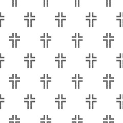 Christian Cross stone seamless pattern isolated on white background