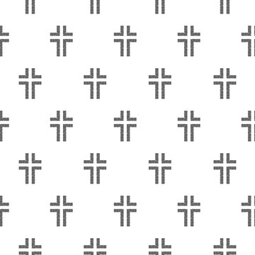 Christian Cross stone seamless pattern isolated on white background