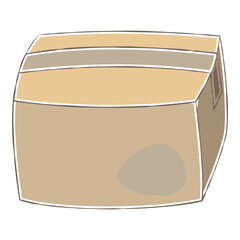 Sealed Cardboard Box Packed With Tape Illustration