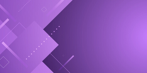 Abstract colorful purple banner background. Simple overlap square pattern element concept design.