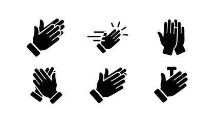 Fototapeta premium Set of clapping hands icons in a flat style, vector illustration.