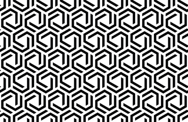 Abstract geometric pattern. A seamless vector background. White and black ornament. Graphic modern pattern. Simple lattice graphic design.