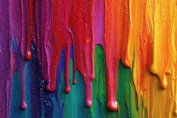 Dynamic liquid paint cascade in a rich palette forming an artistic backdrop