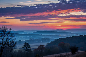 sunset in the mountains