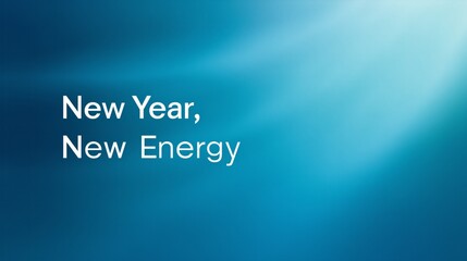 New Year and New Energy message on a blue gradient background for motivation and inspiration
